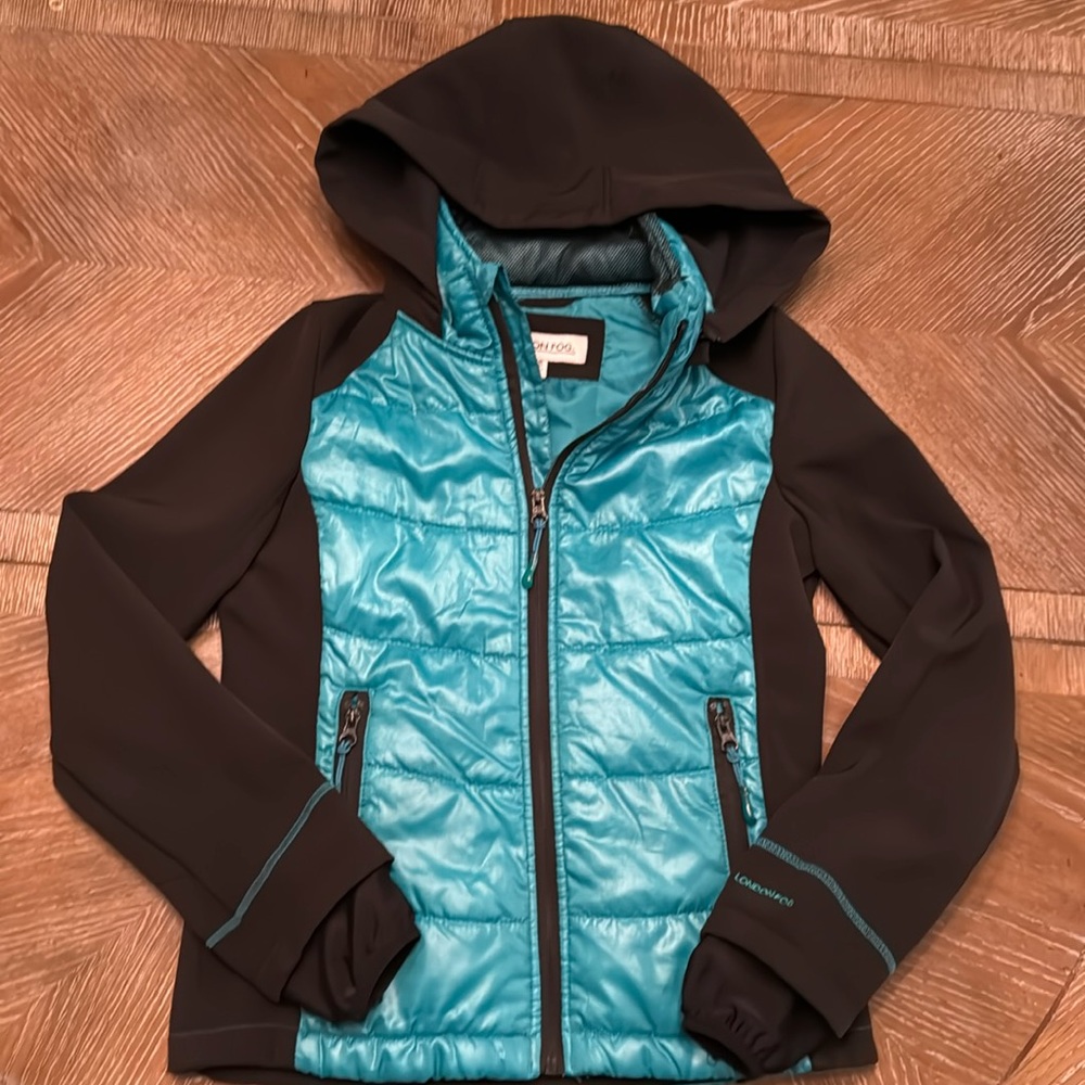 Girls London Fog Jacket with removable hood - large